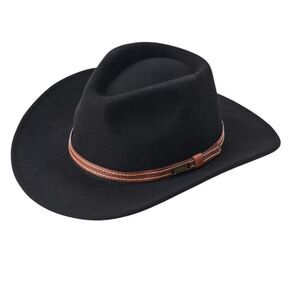 Redhead Black 100% Wool Leather Band Western Cowboy Hat